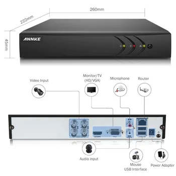 ANNKE 4-Channel 1080N Video Security System with 1TB Hard Drive and (4) 1.0MP Weatherproof Bullet Cameras