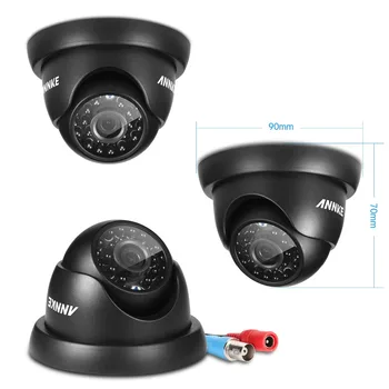 ANNKE 8CH 720P HD-TVI Security DVR Recorder System and (4) 1280TVL Outdoor Fixed Dome Cameras with IP66 Weatherproof Day/Night