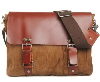 Men's Shoulder Bag Satchel Linen Messenger Bags For Men Casual Crossbody Bag Business Briefcase Two Colors