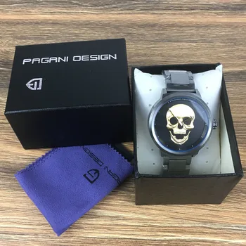 PAGANI DESIGN Punk 3D Skull Personality Retro Fashion Sport Quartz Watch Military Dive Male Clock Men Wristwatch Reloj Hombre