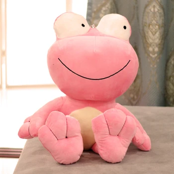 Lovely creative plush pink frog toy new big eyes frog doll about 70cm