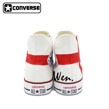 England Flag Original Design Converse All Star Men Women Shoes Customizable Hand Painted Shoes High Top White Sneakers Gifts