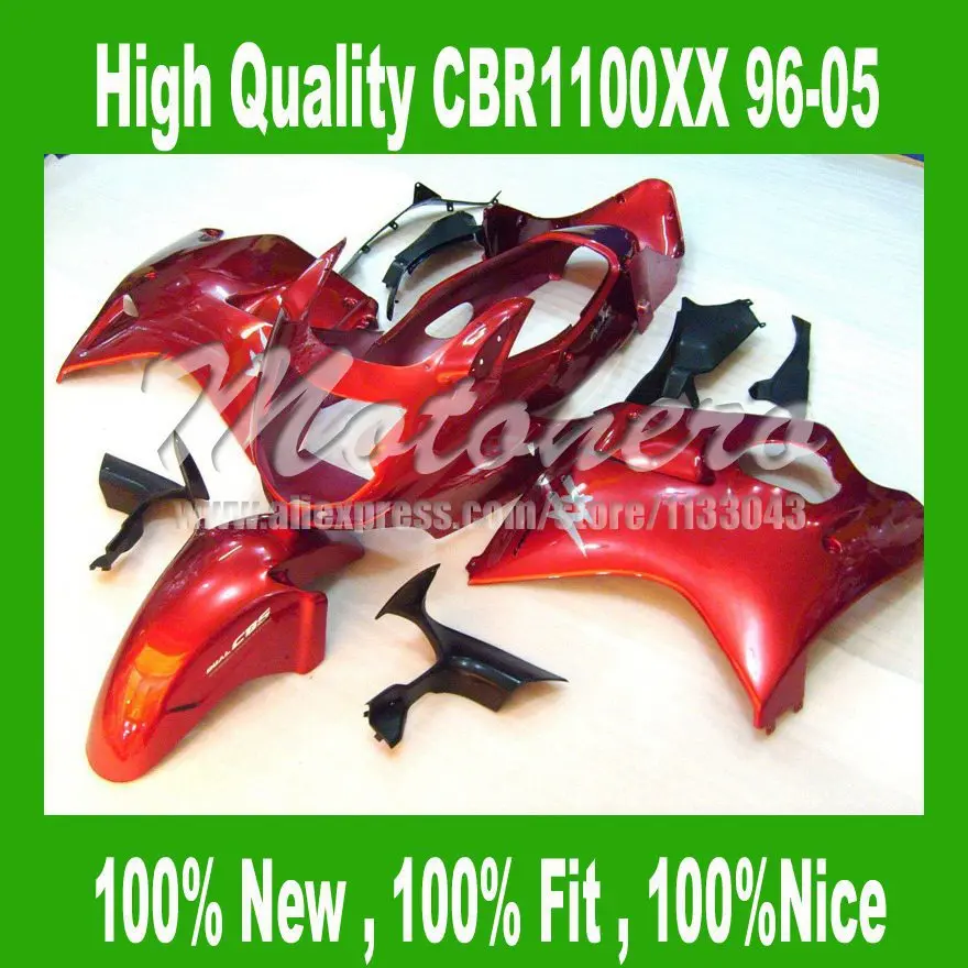 RED Fairing for Honda CBR1100XX 1996 2005 CBR1100 XX 96 05 CBR 1100 XX 96 05 motorcycle fairing parts #RR87HD