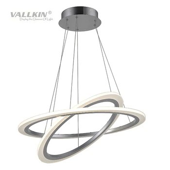 VALLKIN LED Round Pendant Lights Milky Acrylic Hanging Ceiling Pendant Lamps For Indoor Home Bar with 48W Ac 110 to 240v CE FC