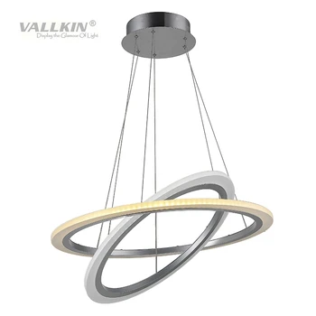 VALLKIN LED Round Pendant Lights Milky Acrylic Hanging Ceiling Pendant Lamps For Indoor Home Bar with 48W Ac 110 to 240v CE FC