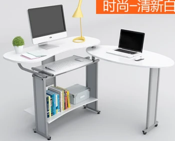 Computer desk.. Double desk corner table table household. Folding mobile environment
