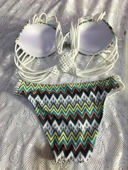 New Design Cross Strap Back Bikini Push Up Bathing Suits Beach Swimsuit Women Swimwear Padded Brazilian Biquinis Swimming Suit