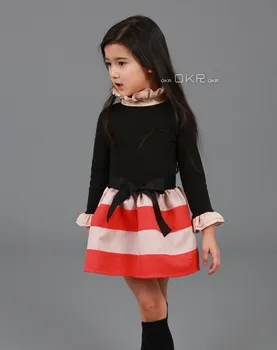 2016 new girls long sleeve dress kids clothes fashion princess dress baby girl dress children casual spring autumn clothes