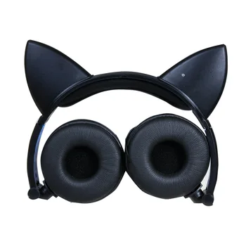 New Upgraded Cat Ear Headphones LED Ear Headphone Wired Cat Earphone Flashing Glowing Headset Gaming Headset For PC Sumsung