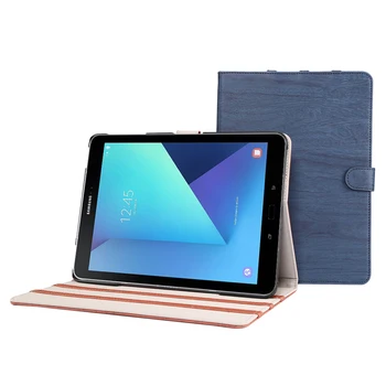 Ultra Slim Wood Pattern Stand PU Leather Protector Shell Business Book Cover Case For Samsung Galaxy Tab S3 9.7 T820 T825+Stylus