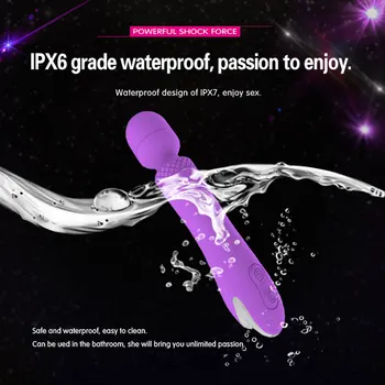 Super Powerful Waterproof USB Rechargeable Silicone Vibrator Magic Wand Massager Adult Sex Toy sex product for women