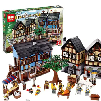 Medieval Market Village Castle 1601pcs Set Building Blocks Bricks Toy Gift Children Lepin 10193