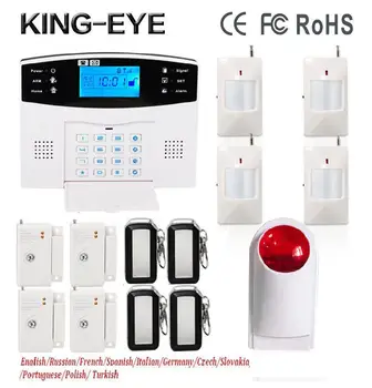 Russian/Polish/Turkish voice Wireless anti-theft smart home gsm sms alarm system smartphone control with outdoor strobe siren