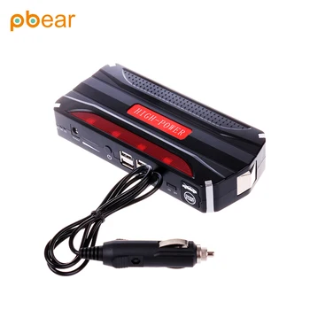 Pbear Portable auto 18000mah 12V Car Jump Starter Booster 4 USB ports SOS emergency lighting for motorcycle Multi-function
