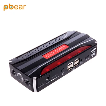 Pbear Portable auto 18000mah 12V Car Jump Starter Booster 4 USB ports SOS emergency lighting for motorcycle Multi-function