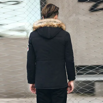 2017 latest winter men's cotton jacket hooded thick warm Slim jacket casual fashion men's coat large size S-4XL black MK460