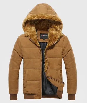 Winter Men's Slim Fit plus velvet mink coats Men's Fashion padded jacket thick warm cotton jacket