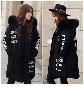 2016 The new Korean version of the long-sleeved cotton long-sleeved straight hat with warm letters warm wool distribution