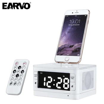 8 Pin Charger Dock Station T7 Fm Radio Alarm Clock Portable Audio Music Wireless Bluetooth Speaker for iPhone 7 Plus SE 5S 6 6s