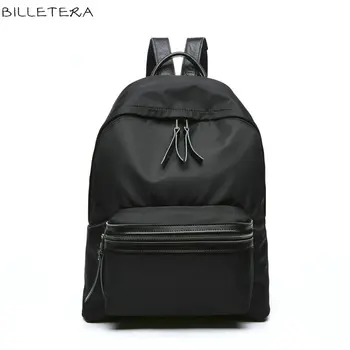 BILLETERA Women Backpack Genuine Leather+Nylon Backpacks For Teenage Girls Bag Fashion Embossing Backpacks Mochilas Feminina