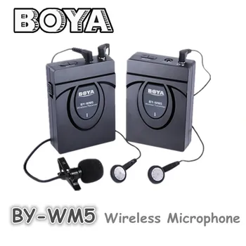5PCS BOYA BY-WM5 Wireless Lavalier Microphone Microphone System for Canon Nikon Sony DSLR Camera +DHL EMS
