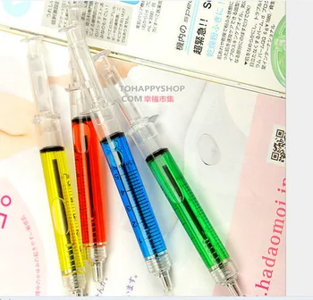 2500pcs/set Fedex Cute Korean Factory Stationery Needle Syringe Needle Ball Pen Wholesale Syringe Pen Kids Toy Pen