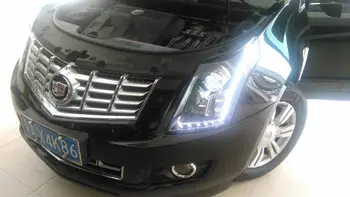 For Cadillac SRX LED Strip Head Light with Bi Xenon Projector Lens 2010-2013 year LD