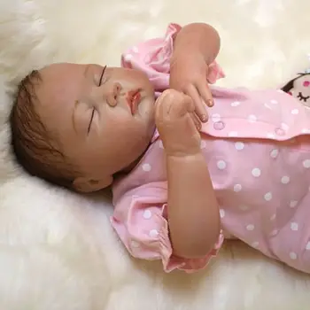 Real Lifelike Reborn Baby Doll 20 Inch Sleeping Princess Girl Babies Silicone Newborn Doll Toy With Curved Mohair Kids Playmate