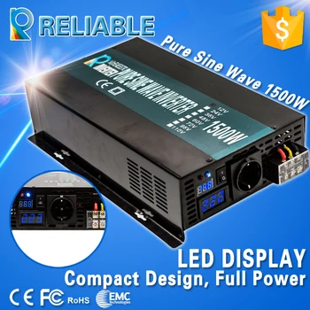 Double LED Display Reliable Solar Power Inverter 1500w Home Inverter 1500W full output off grid Inverter Pure Sine Wave Inverter