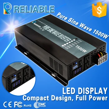 Double LED Display Reliable Solar Power Inverter 1500w Home Inverter 1500W full output off grid Inverter Pure Sine Wave Inverter