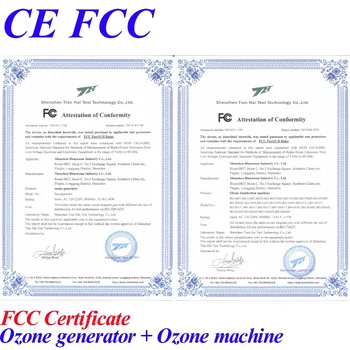 CE EMC LVD FCC ozone air purifier/water ozonator for hotel/house to remove odor smell