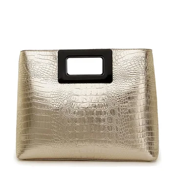 Fashion Women Handbags Four Pieces Gold Alligator Leather Shoulder Bag Composite Bags Ladies Clutch Purse 2017