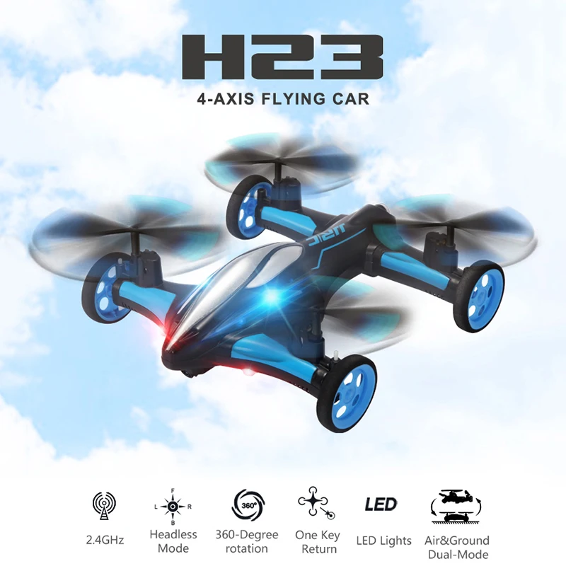 JJRC H23 Air/ Ground Dual Mode 2.4G 4CH 6 Axis Gyro Drone with Wheels 360 Degree Rolling RC Dron Quadcopter Toys
