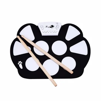 New Professional Roll up Drum Pad Kit Silicon Foldable with Stick Portable Drum Electronic Drum USB Drum