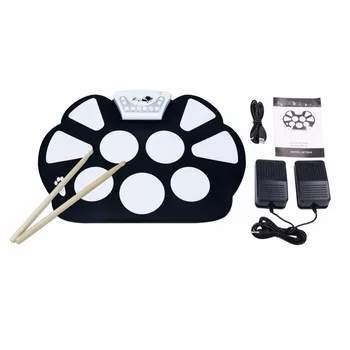 New Professional Roll up Drum Pad Kit Silicon Foldable with Stick Portable Drum Electronic Drum USB Drum