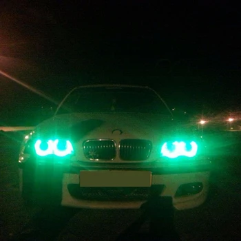 4pcs/lot 5050SMD RGB LED headlight halo angel eyes kit for BMW E30 E32 E34 E46 2D E87 E38 E90 12V driving Drl fog light