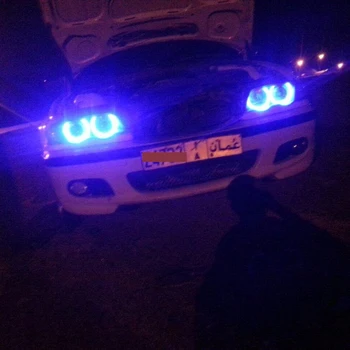 4pcs/lot 5050SMD RGB LED headlight halo angel eyes kit for BMW E30 E32 E34 E46 2D E87 E38 E90 12V driving Drl fog light