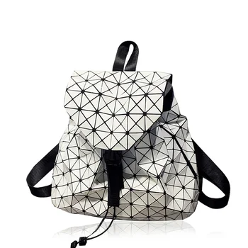 Fashion Women Drawstring Backpack For Teenage girl Bao Bao School Bags Diamond Lattice Geometry Quilted Ladies Backpack Sac Bag