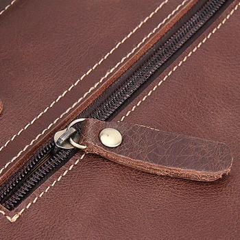 CONTACT'S Vintage Crossbody Bag Genuine Crazy Horse Cowhide Leather Shoulder Bags Men Messenger Bag Men Leather Tote Briefcase