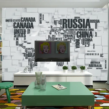 3d European living room wallpaper ,bedroom sofa tv backgroumd of wall paper ,World Map 3D murals papel de parede listrado