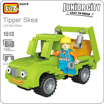 LOZ Blocks Rc Tipper Truck Toy Mini Cars Model Pixar Engineering Vehicle Toy Plastic Assembling DIY Building Blocks Bricks 1513