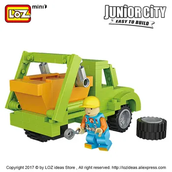 LOZ Blocks Rc Tipper Truck Toy Mini Cars Model Pixar Engineering Vehicle Toy Plastic Assembling DIY Building Blocks Bricks 1513