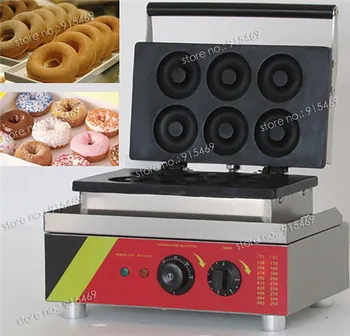 110v 220v Electric Commercial 6pcs Doughnut Donut Maker Iron Baker Machine