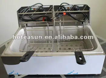 1 Tank 2 Baskets Stainless Steel Electric Potato Fryer Immersion
