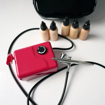 Airbrush Make Up / Beauty Compressor With FOUNDATION Fluid, Airbrush Beauty System, Piston Mini Airbrush Compressor