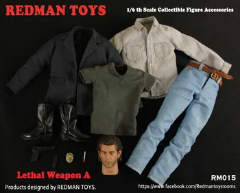 1:6 male Figure clothes Accessory Lethal Weapon Mel Columcille Gerard Gibson suit for 12