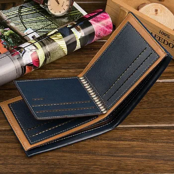 Hollow Dots Design New 2017 Men Wallets Short Leather Men's Wallet Small Money Purse Famous Brand Mens Trifold Wallet Gift