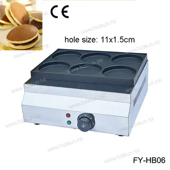Commercial Non-stick Electric 220V 6pcs 11cm Pancake Dorayaki Iron Maker Baker Machine