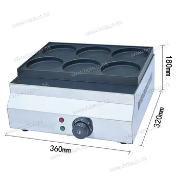 Commercial Non-stick Electric 220V 6pcs 11cm Pancake Dorayaki Iron Maker Baker Machine