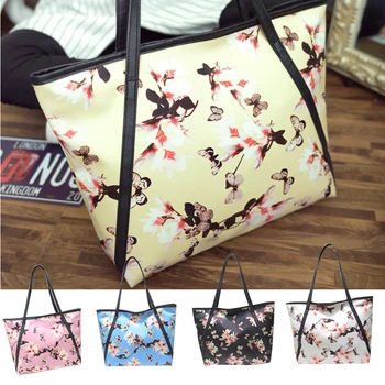 Women PU Bags Flower Print Shoulder Bag Handbag Messenger Bags For Ladies Casual Tote WML99